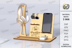 Desk Organizer Bundle Lasercut. 3D Phone Docking Station SVG Product Image 14