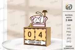3D Wooden Desktop Calendar Lasercut. Funny kids Calendar SVG Product Image 1
