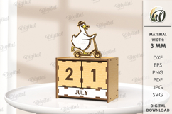 3D Wooden Desktop Calendar Lasercut. Funny kids Calendar SVG Product Image 1