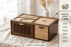 3D Boho Organizer Laser Cut. Jewelry Box SVG. Storage box Product Image 1
