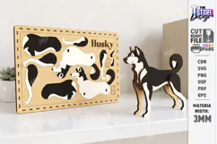 Dog Breed Card Puzzle Laser Cut | 3D Puzzle | Husky | CNC Product Image 1