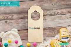 Wooden Door Hanger for Baby's Room Mock up Product Image 1