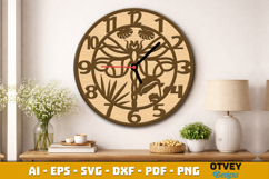Wooden Transport Wall Clock Laser Cut File Product Image 1