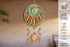Wooden Dream Catcher Laser Cut. Layered Dream Catcher SVG Product Image 1