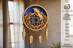 Wooden Dream Catchers Bundle Laser Cut. Dream Catchers SVG Product Image 6