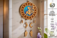 Wooden Dream Catcher Laser Cut. Layered Dream Catcher SVG Product Image 1