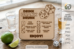 Drinking Game Laser Cut. Dice Drinking Game Board SVG Product Image 1