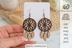 Boho Drop Earrings Bundle Laser Cut. Dangle Earrings SVG Product Image 2