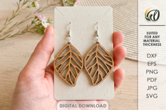 Boho Drop Earrings Laser Cut. Dangle Earrings SVG Product Image 1