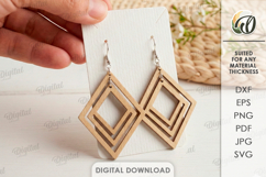 Boho Drop Earrings Bundle Laser Cut. Dangle Earrings SVG Product Image 4