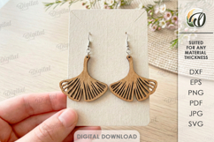 Boho Drop Earrings Laser Cut. Dangle Earrings SVG Product Image 1