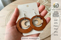 Boho Drop Earrings Laser Cut. Dangle Earrings SVG Product Image 1