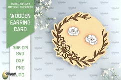 Wooden Earrings Card Laser Cut. Earrings Holder Card SVG Product Image 1
