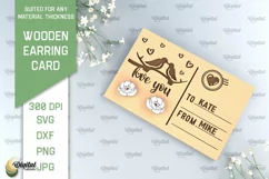 Wooden Earrings Card Laser Cut. Earrings Holder Card SVG Product Image 1