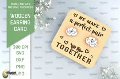 Wooden Earrings Card Laser Cut. Earrings Holder Card SVG Product Image 1