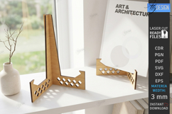 Easel Plate Stand Laser Cut | Decorative Stand | Pattern SVG Product Image 1