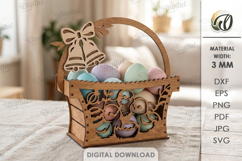 3D Easter Baskets Bundle Laser Cut. Easter Egg Holder SVG Product Image 2
