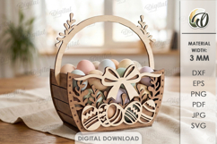 3D Easter Baskets Bundle Laser Cut. Easter Egg Holder SVG Product Image 12