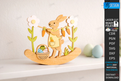 Easter Bunny Rocker Laser Cut | Standing Rabbit Table Decor Product Image 1