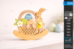 Easter Bunny Rocker Laser Cut | Standing Rabbit Table Decor Product Image 1
