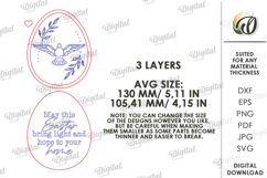 3D Easter Card Laser Cut. Layered Easter Greeting Card SVG Product Image 2