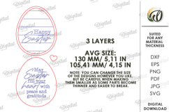 3D Easter Card Laser Cut. Layered Easter Greeting Card SVG Product Image 2