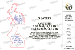 3D Easter Card Laser Cut. Layered Easter Greeting Card SVG Product Image 2