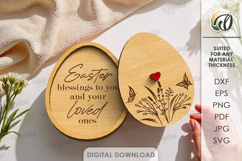 3D Easter Card Laser Cut. Layered Easter Greeting Card SVG Product Image 1