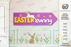 Easter Directional Sign Laser Cut. Easter Decor SVG Product Image 1