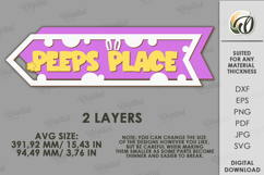 Peeps Place SVG. Easter Directional Sign Laser Cut Product Image 2
