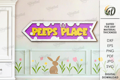 Peeps Place SVG. Easter Directional Sign Laser Cut Product Image 1