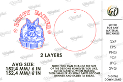 3D Easter Round Sign Laser Cut. Easter Door Sign SVG Product Image 2