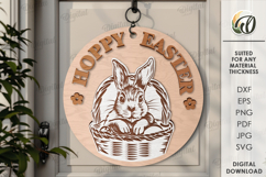 Easter Round Signs Laser Cut Bundle. Easter Door Signs SVG Product Image 3