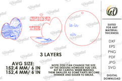 3D Easter Round Sign Laser Cut. Easter Door Sign SVG Product Image 2