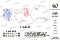 3D Easter Round Sign Laser Cut. Easter Door Sign SVG Product Image 2