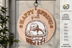 Easter Round Signs Laser Cut Bundle. Easter Door Signs SVG Product Image 6