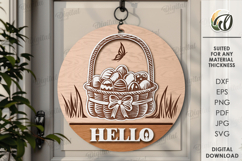 Easter Round Signs Laser Cut Bundle. Easter Door Signs SVG Product Image 8
