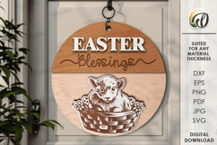 Easter Round Signs Laser Cut Bundle. Easter Door Signs SVG Product Image 11