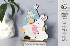 3D Easter Gnome Laser Cut. Easter Stand Decor SVG Product Image 1