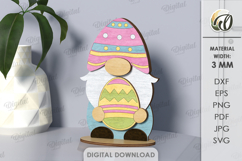 3D Easter Gnome Laser Cut. Easter Stand Decor SVG Product Image 1