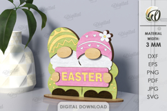 3D Easter Gnomes Bundle Laser Cut. Easter Stand Decor SVG Product Image 6