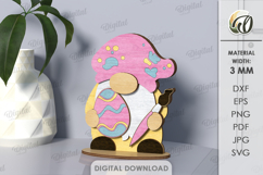 3D Easter Gnomes Bundle Laser Cut. Easter Stand Decor SVG Product Image 7