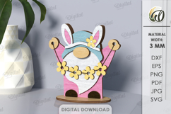 3D Easter Gnome Laser Cut. Easter Stand Decor SVG Product Image 1