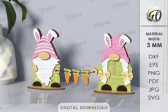 3D Easter Gnomes Laser Cut. Easter Stand Decor SVG Product Image 1