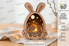 3D Easter Lamp Laser Cut. Night Lamp. Led Lamp SVG Product Image 1