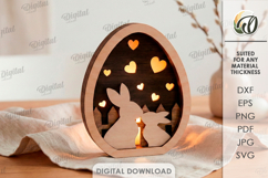 3D Easter Lamp Laser Cut. Night Lamp. Led Lamp SVG Product Image 1