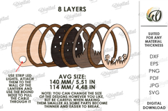 3D Easter Lamp Laser Cut. Night Lamp. Led Lamp SVG Product Image 2