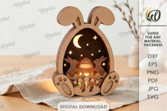 3D Easter Lamp Laser Cut. Night Lamp. Led Lamp SVG Product Image 1