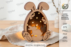 3D Easter Lamp Laser Cut. Night Lamp. Led Lamp SVG Product Image 1