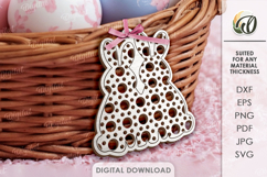 Easter Rattan Ornament Laser Cut. Easter Bunny SVG Product Image 1